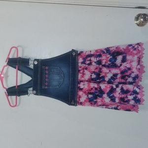Girls overall denim dress